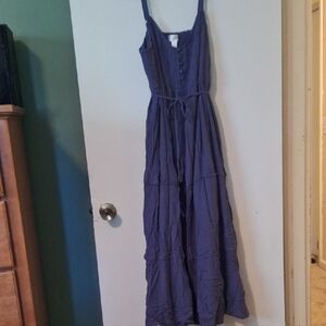 Motherhood Blue Ruffled Tie Front Sundress
